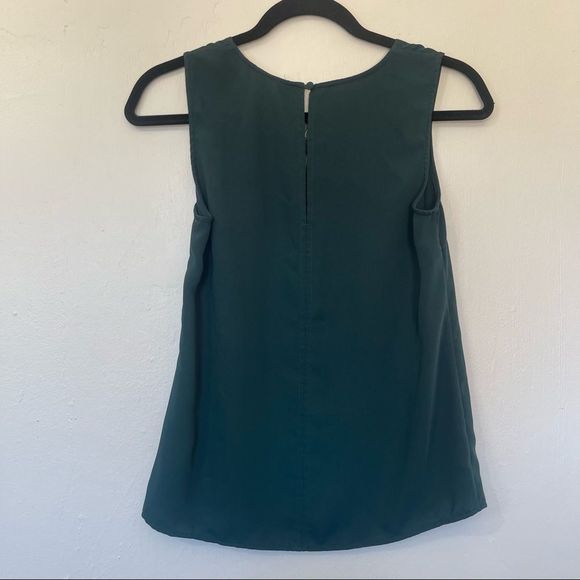 H&M Green/Teal Lace V-Neck Short Sleeve Casual Business Shirt Tank Top - Picture 10 of 14